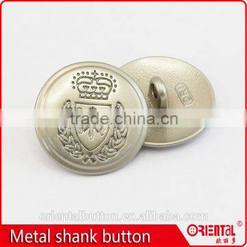 Hot sale fashion metal suit button with shank