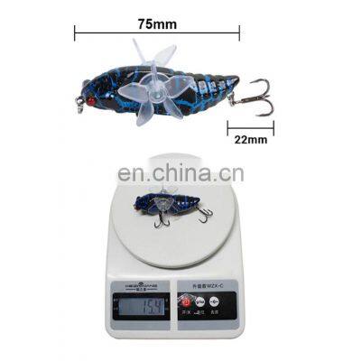 New Design 75mm 15.4g Floating Rotating Wings Propeller Fishing Lure Whopper Plopper Freshwater Saltwater Lures photo-4
