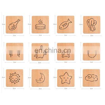 In Stocked Customized Irregular Cup Mat Pad Drink Cup Coasters Beech Coasters for Bar Party