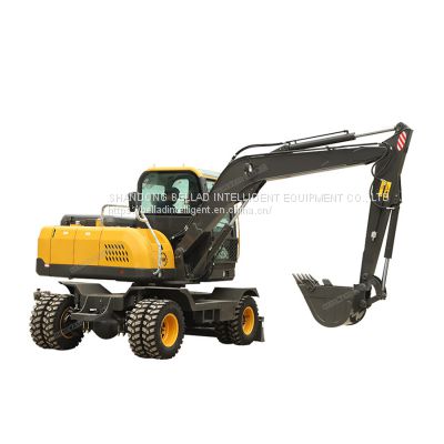 Low maintenance cost rubber tire excavator on wheels for sale