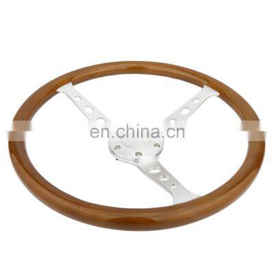 Universal 6-bolt 380mm Wood Grain Steering Wheel 15 Inch Classic Car Wood Steering Wheel