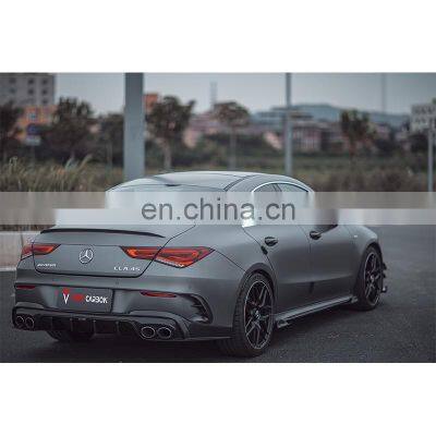 Car Parts Side Skirts Extensions 100% Dry Carbon Fiber Material Military Quality For BENZ CLA45 W118