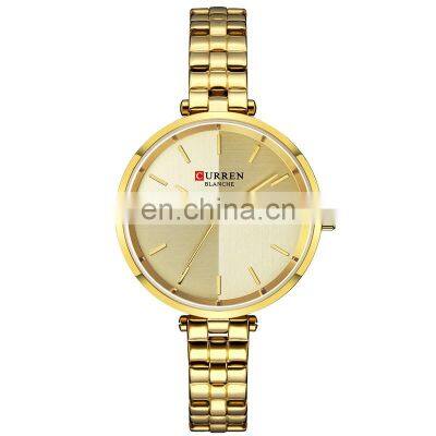 CURREN Women Watches Top Brand Luxury Stainless Steel Strap Watch Ladies Analog Quartz Wristwatch Simple Style Clock