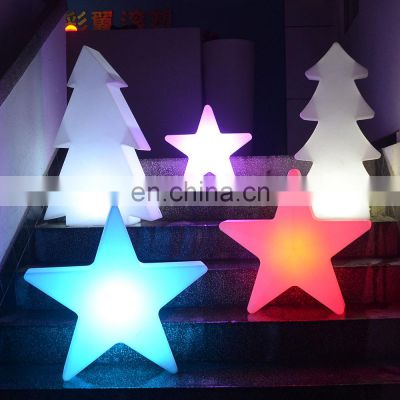 rechargeable led star lighting /event party glowing plastic star /tree/snow led outdoor Christmas solar lights outdoor