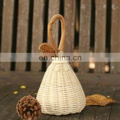 Best Seller Wicker Rattan Pear Rattle, Color As Requested Wicker Vintage Bell, Christmas Trees Decor