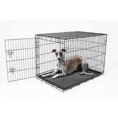Best quality large outdoor large folding wire pet cages carriers,black pet kennel cage for sale