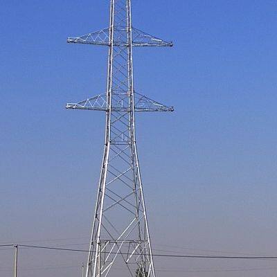 Hot Steel Galvanized Power Electricity Transmission Line Double Circuit Monopole Towers OEM