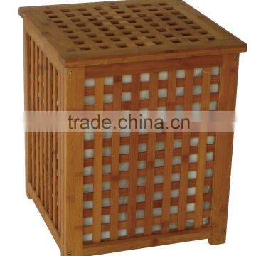 Bamboo Laundry Hamper with Cotton Liner