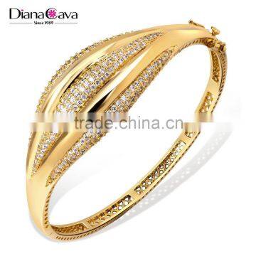 Brass Bracelet Luxury Wedding Gift Romantic Women Marriage Bangle Jewelry Gold photo-2