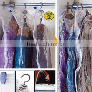 Transparent Vacuum Storage Bag with Hanger for Suit and Garment