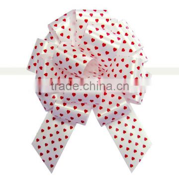 Printed with red dots printed ribbon pull bow,Outdoor Decorative Giant Ribbon Pull Bow Butterfly Pull Bow