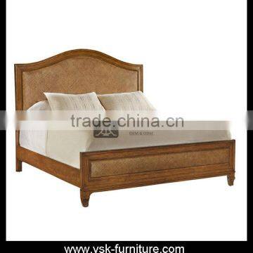 BE-155 Southeast Style Rattan Upholstered Bed