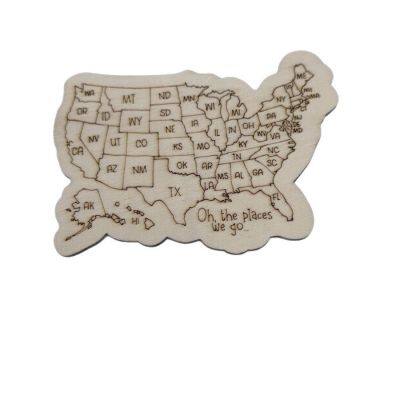 USA Map Wooden 3D photo-4