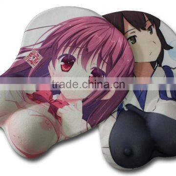 Breast Silicone Gel Wrist Rest Mouse Pad with Support, Custom Size and Pattern