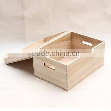 High Quality Eco-friend Big Size Pine Wooden Storage Box Wholesale With Lid