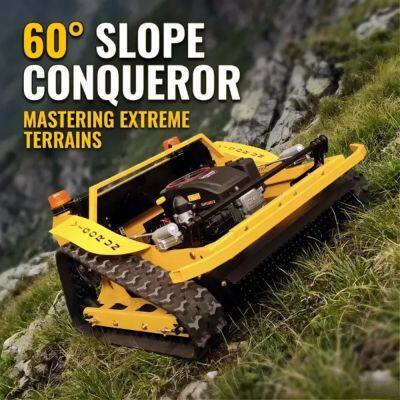 56V Servo Walking Motor Self Locking Vigorun 452CC Gaoline Engine VTLM800 Remote Operated Caterpillar Mowing Machine for Sale