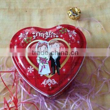 heart shaped gift tin box,high quality tin cans,heart shape candy tin can