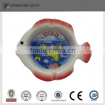 personalized ceramic blue sicilia souvenir ocean fish ashtray