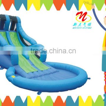 0.6mm pvc big blue lagoon inflatable water park with inflatable water slides