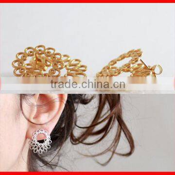 2016 Summer fashion filigree 925 silver fashion earring designs new model earrings