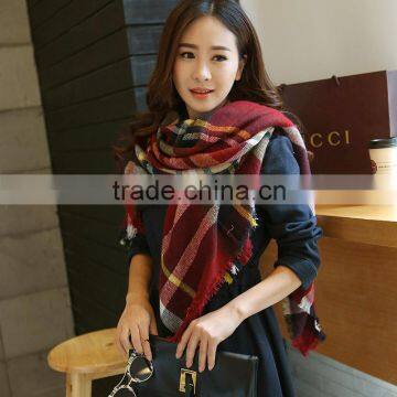 Wholesale Square Cashmere Plaid Blanket Scarf photo-4