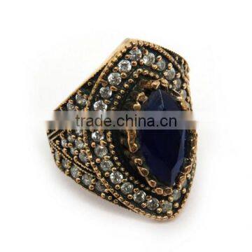 Best Deal Today Finger Ring !! Blue Onyx_White CZ 925 Sterling Silver Jewelry, Silver Jewelry India, Silver Jewelry Wholesaler