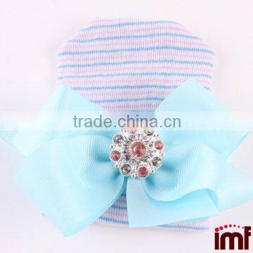 Baby Girl COMING HOME Hat,White Faux Pearl Bow Hospital Hat photo-2