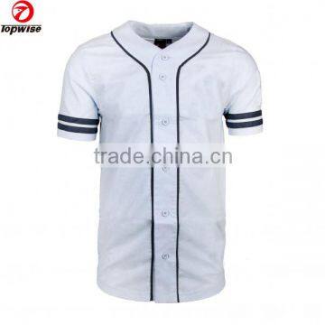 2015 Latest designs fashion style button down blank baseball jersey