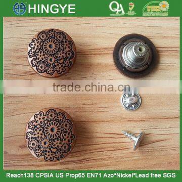 Zinc Alloy Cap Metal Jeans Tack Button For Jeans and Jackets --- J1542