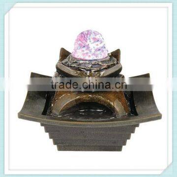 Hand Painted Antique Table Decor Water Fountain with LED Light