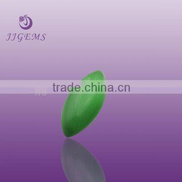 loose smooth marquise green glass gemstone