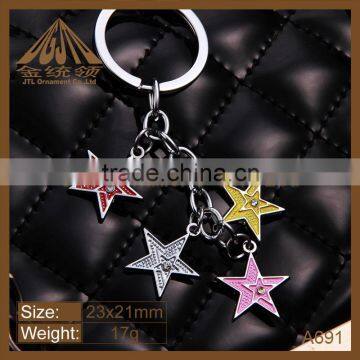 Fashion star shaped metal keychain