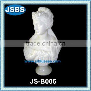 White marble carving of lady bust