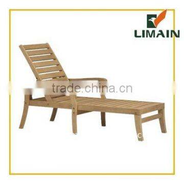 Teak outdoor chaise longue