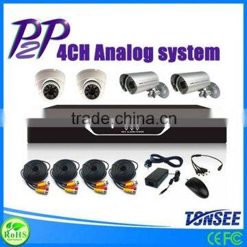 4ch cctv security system dvr kit with mobil home windows