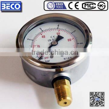 60mm YTN-60A glycerine filled Vibration proof Pressure gauge,many pressure gauge types provided