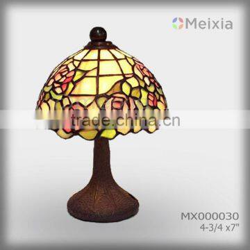 MX000030 wholesale stained glass table lamp shade pink rose tiffany lamp glass decoration