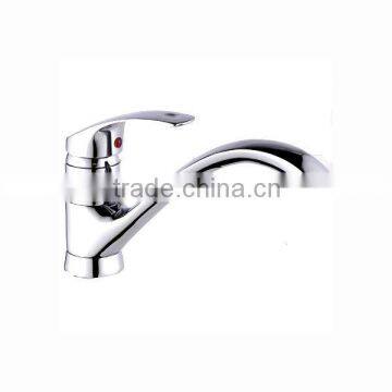 Deck Mounted Brass Kitchen Sink Tap, Chrome Finish, 360 Degree Turn