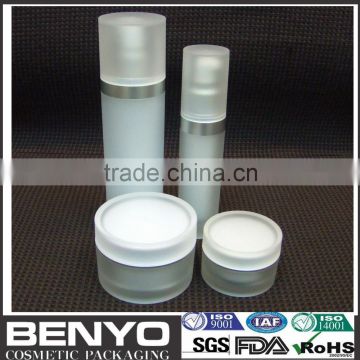 frosted popular cylinder plastic jars for cosmetics packaging