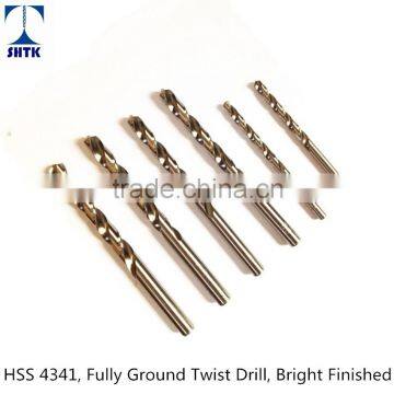 Factory sales directly, HSS 4341 Fully Ground twist drill bit bright finished