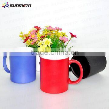 Sunmeta coated color changing ceramic coffee mug for sublimation