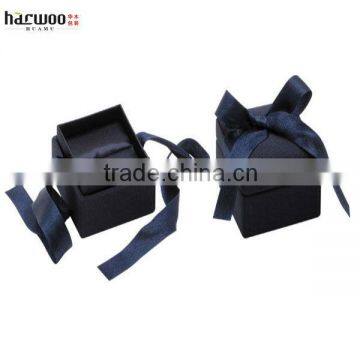 Cute Ring Box,Cufflink Box with Blue Silk Ribbon