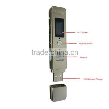 China LCD Small Electronic Detective Digital Voice Recorder Pen With Amplifier Model TF18