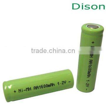 High power full capacity AA 1600mAh 1.2v NIMH rechargeable battery