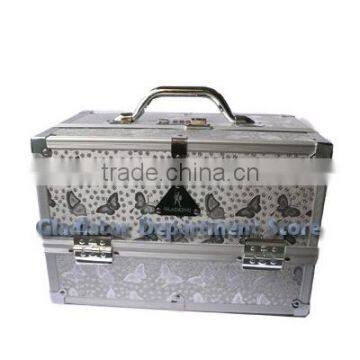 Aluminum Cosmetic case (D2600 silver butterfly)