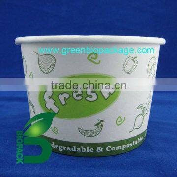 Compostable pla coated paper bowl