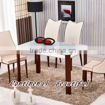 European modern minimalist tempered glass dining tables and chairs combination