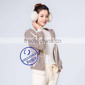 Custom Women's Yarn Dyed Zipper-up Hoodies Sweatshirts Manufactures in China