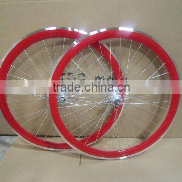 fixie wheelset alloy wheel set CNC deep V rim for sale