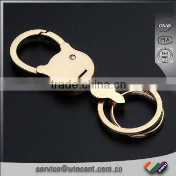 Round Shape Gold Color Luxury Car Keychain photo-2